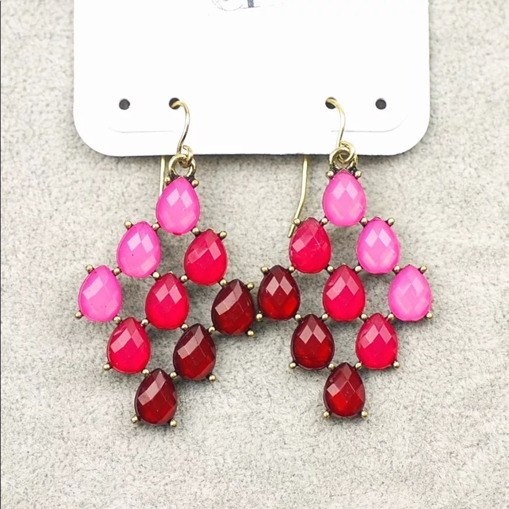 NWT boho pink red  vintage earrings